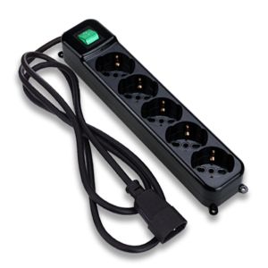 Power Cleaner 5-Way Strip – IEC Input, Schuko/Italy Outputs